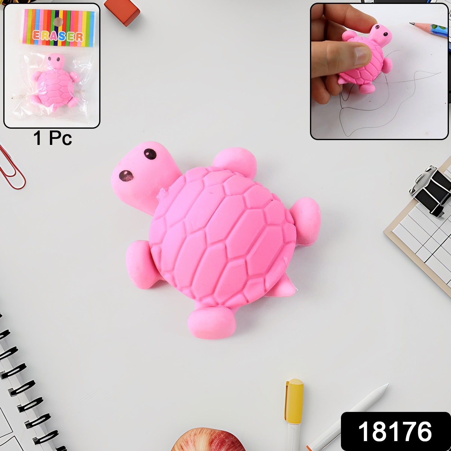 Cute Turtle Shaped Eraser For Kids (1 Pc) Cute Turtle Shaped Eraser For Kids (1 Pc)